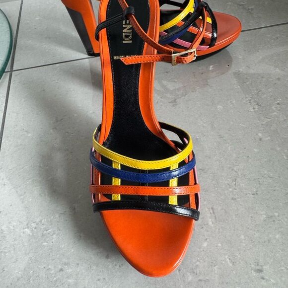Fendi Women's Multicolor Strappy Heels - Picture 2 of 8